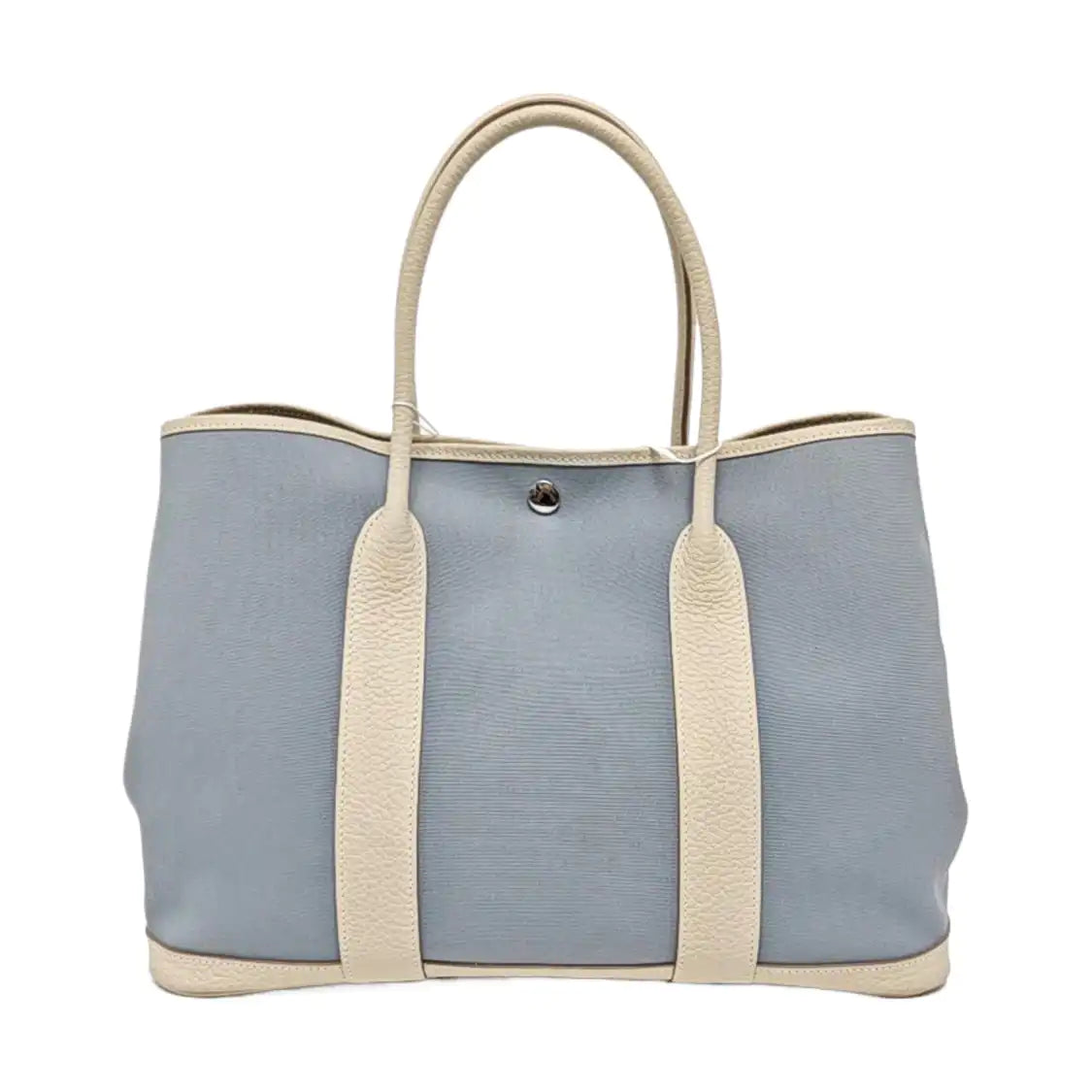 HERMÈS Garden Party 36 Linen Blue Canvas Garden Bag Handbag Silver Hardware X-(SKU)-968910580