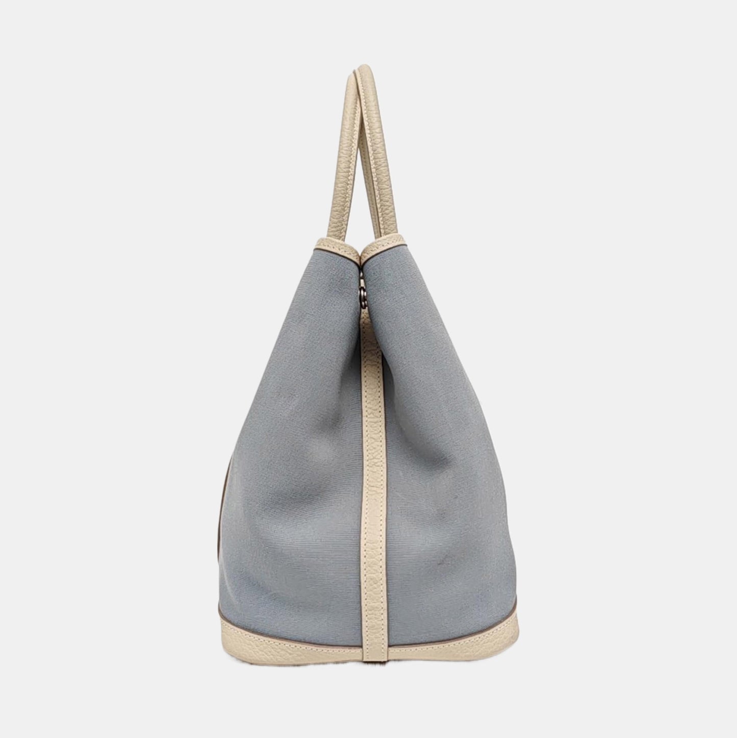 HERMÈS Garden Party 36 Linen Blue Canvas Garden Bag Handbag Silver Hardware X-(SKU)-968910580