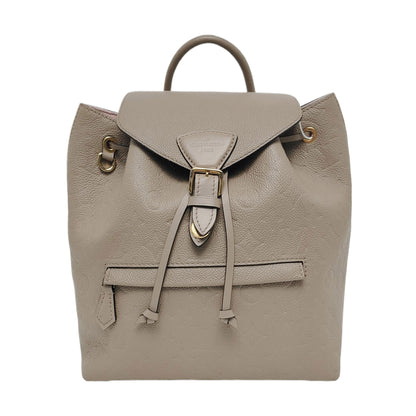 LOUIS VUITTON MONTSOURIS Grey Leather Monogram Embossed Backpack Tote Bag Golden Hardware-(SKU)-969217937