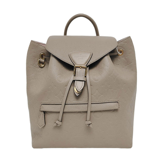 LOUIS VUITTON MONTSOURIS Grey Leather Monogram Embossed Backpack Tote Bag Golden Hardware-(SKU)-969217937