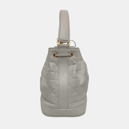 DIOR Jolie White Calfskin Matelassé Shoulder Bag Crossbody Bag Handbag Golden Black Hardware Removable Strap Complete Accessories-(SKU)-969151784