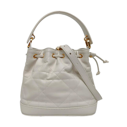 DIOR Jolie White Calfskin Matelassé Shoulder Bag Crossbody Bag Handbag Golden Black Hardware Removable Strap Complete Accessories-(SKU)-969151784