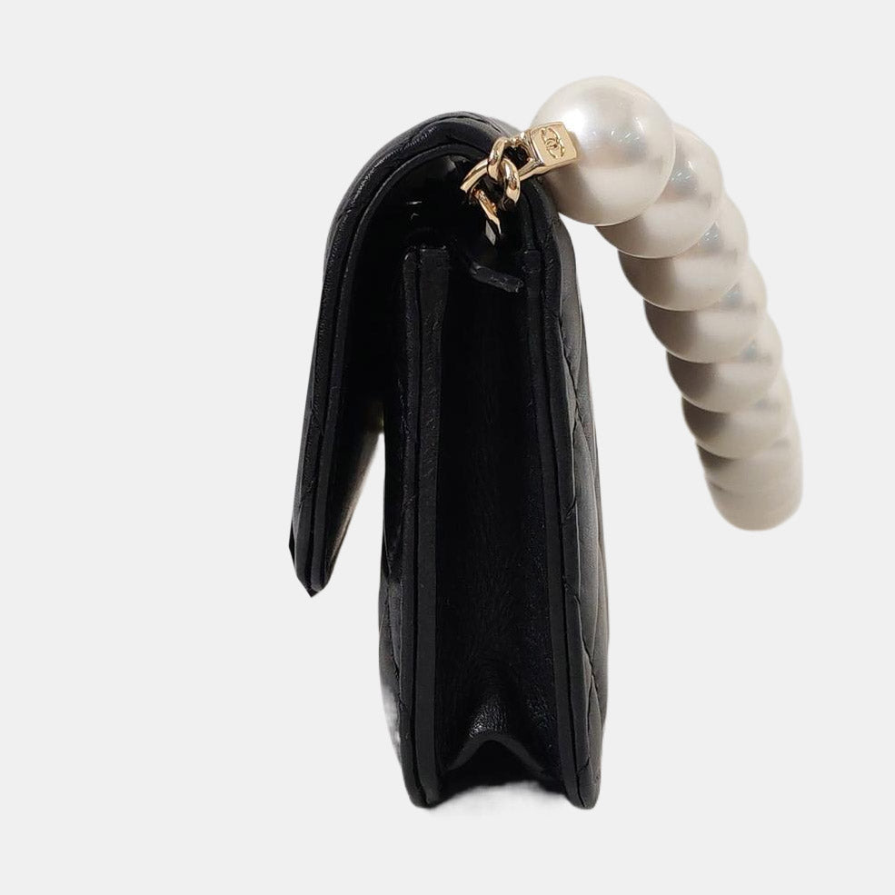 CHANEL WOC Black Lamb Skin Quilted Single Shoulder Bag Golden Hardware 31 Openings-(SKU)-969281710