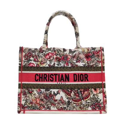 DIOR Book Tote Medium Multicolor Canvas Embroidered Handbag-(SKU)-969631760