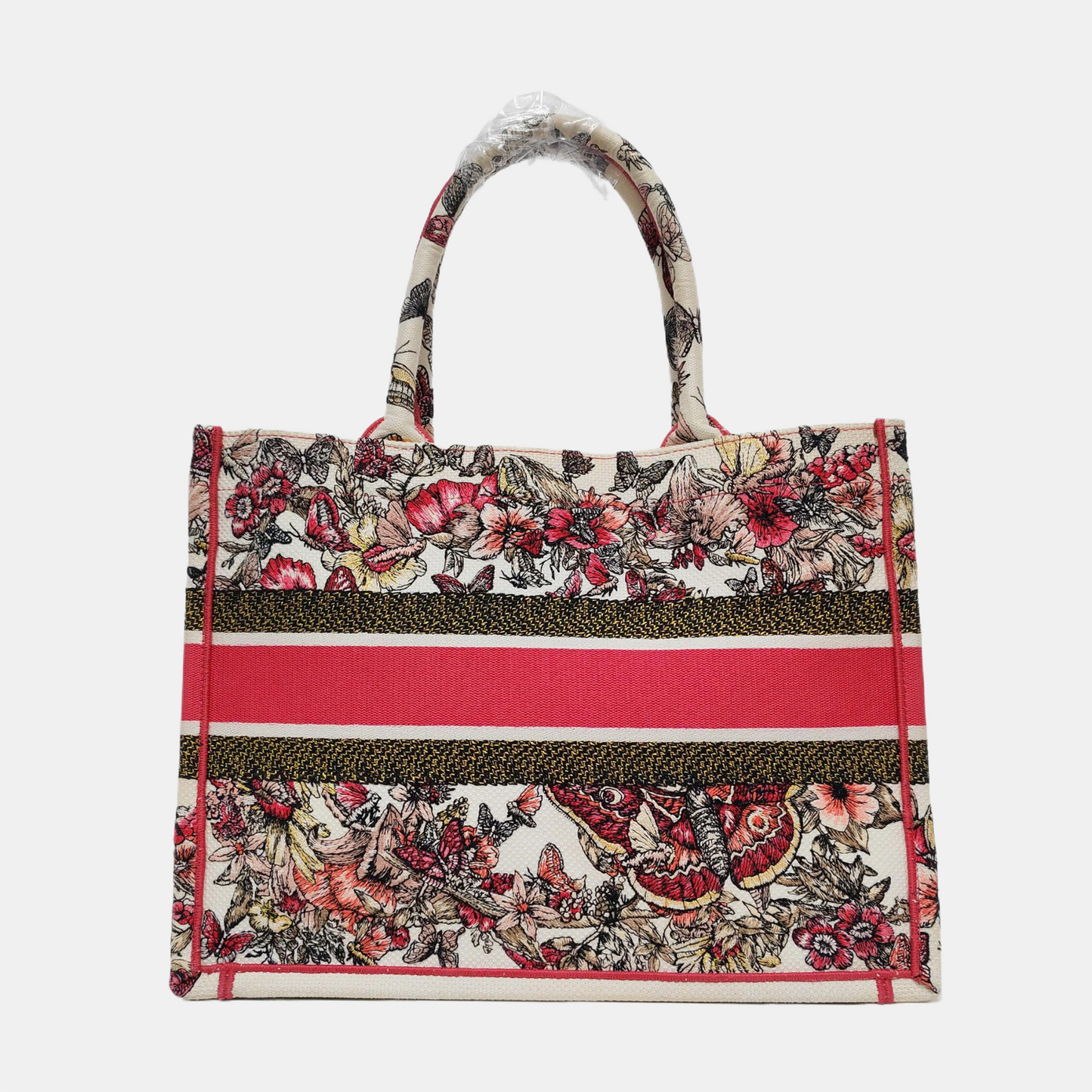 DIOR Book Tote Medium Multicolor Canvas Embroidered Handbag-(SKU)-969631760