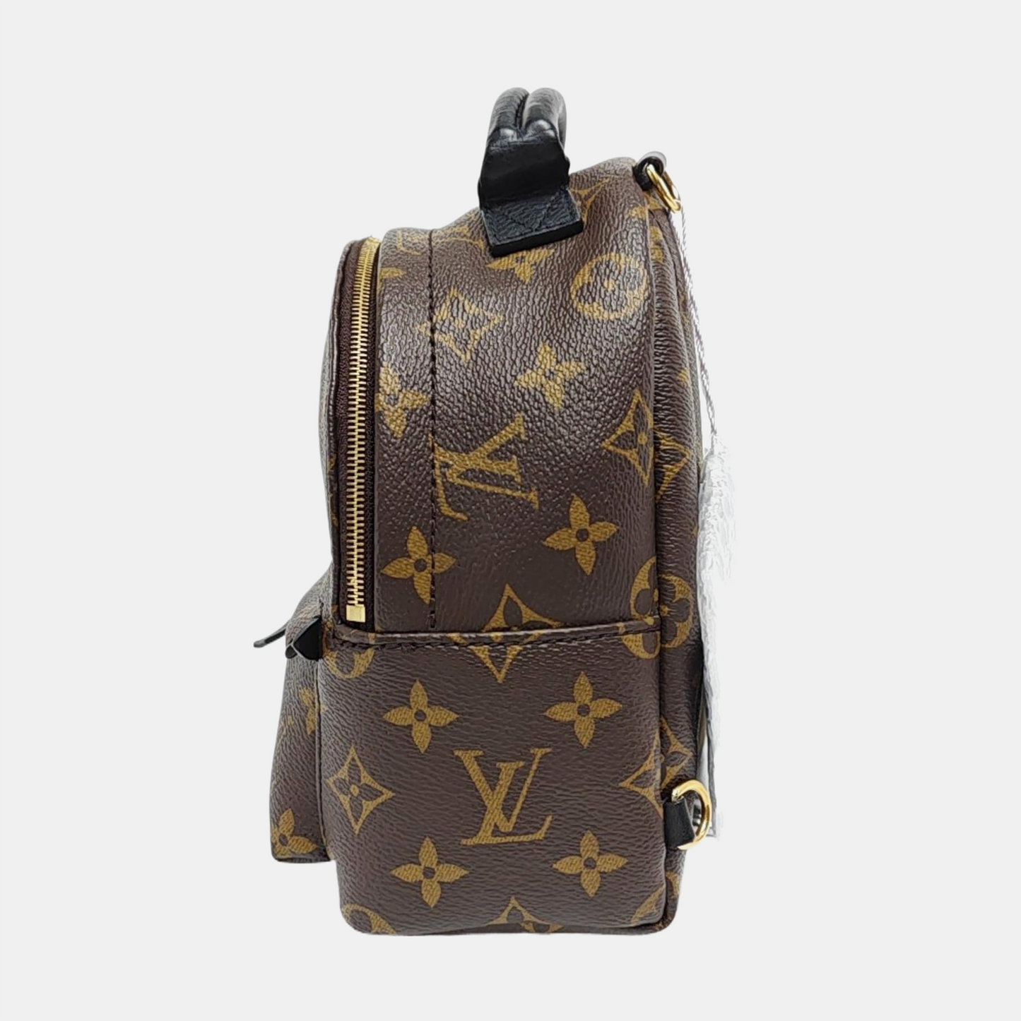 LOUIS VUITTON PALM SPRINGS Mini Brown Coated Canvas Monogram Backpack, Handbag, Crossbody Bag, Gold Hardware, 2 Detachable Shoulder Straps-(SKU)-969911480