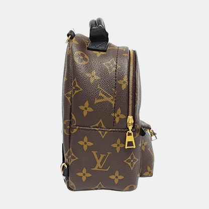 LOUIS VUITTON PALM SPRINGS Mini Brown Coated Canvas Monogram Backpack, Handbag, Crossbody Bag, Gold Hardware, 2 Detachable Shoulder Straps-(SKU)-969911480
