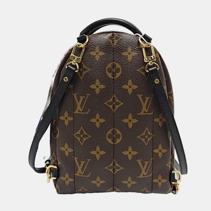 LOUIS VUITTON PALM SPRINGS Mini Brown Coated Canvas Monogram Backpack, Handbag, Crossbody Bag, Gold Hardware, 2 Detachable Shoulder Straps-(SKU)-969911480