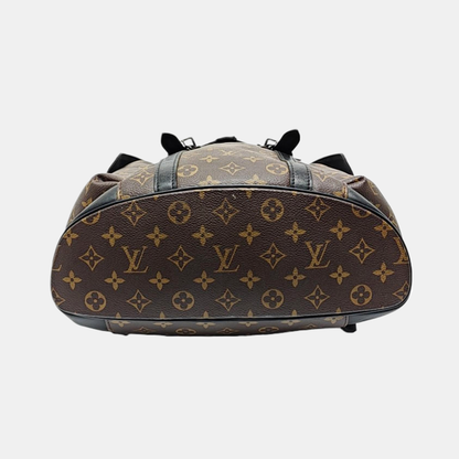 LOUIS VUITTON CHRISTOPHER Small Brown Coated Canvas Monogram Backpack with Silver Hardware-(SKU)-969646194