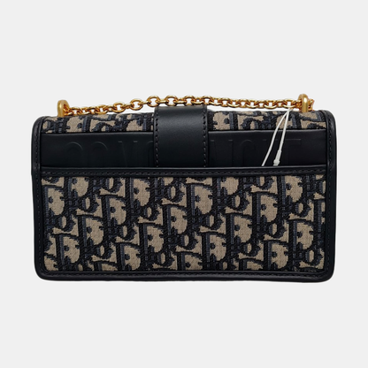 DIOR 30 Montaigne East-West blue canvas Monogram jacquard Montaigne bag shoulder bag crossbody bag removable shoulder strap-(SKU)-969790109