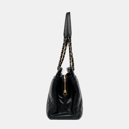 CHANEL CC TIMELESS SOFT Black Calfskin Quilted Cannage Single Shoulder Bag, Handbag with Detachable Straps and Gold Hardware-(SKU)-969974603
