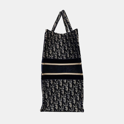 DIOR Book Tote Large Multicolor Velvet Monogram Embroidered Tote and Shoulder Bag-(SKU)-970218460