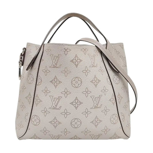 LOUIS VUITTON HINA Small Grey Calfskin Monogram Vernis Crossbody Bag Shoulder Bag Handbag Removable Strap Silver Hardware Pockets-(SKU)-970320254
