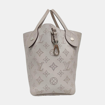 LOUIS VUITTON HINA Small Grey Calfskin Monogram Vernis Crossbody Bag Shoulder Bag Handbag Removable Strap Silver Hardware Pockets-(SKU)-970320254