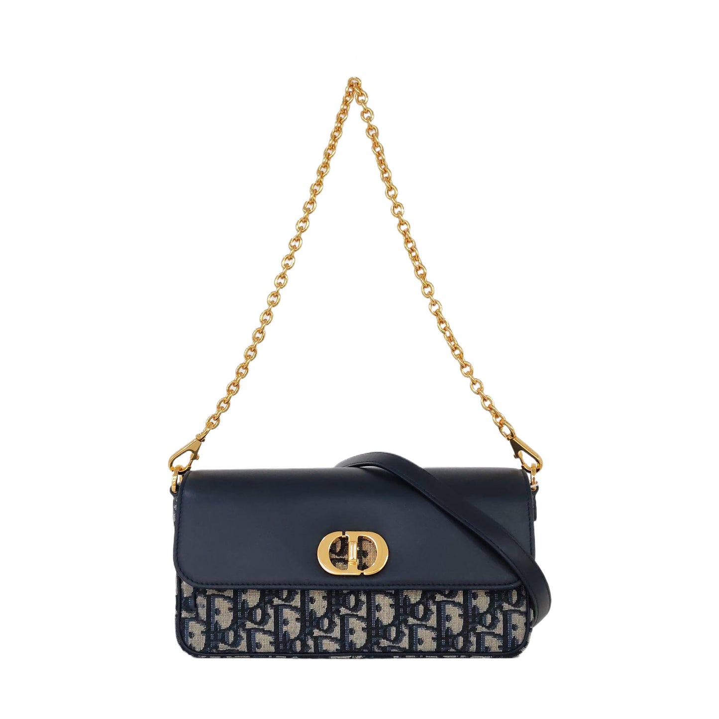 DIOR 30 Montaigne Mini Beige Canvas Monogram Embroidered Montaigne Bag Crossbody Bag Shoulder Bag Handbag 2 Removable Straps Golden Hardware-(SKU)-970465247