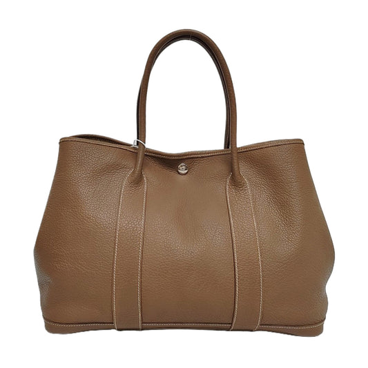 HERMÈS Garden Party 36 Elephant Grey Negonda Calfskin Leather Garden Bag Handbag Silver Hardware 🄺 Engraved-(SKU)-970593423