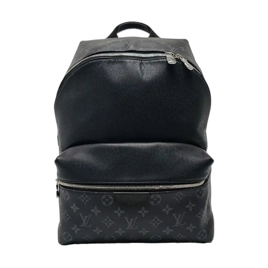 LOUIS VUITTON DISCOVERY Small Black Leather Monogram Double Shoulder Bag Tote Bag Silver Hardware-(SKU)-968889850