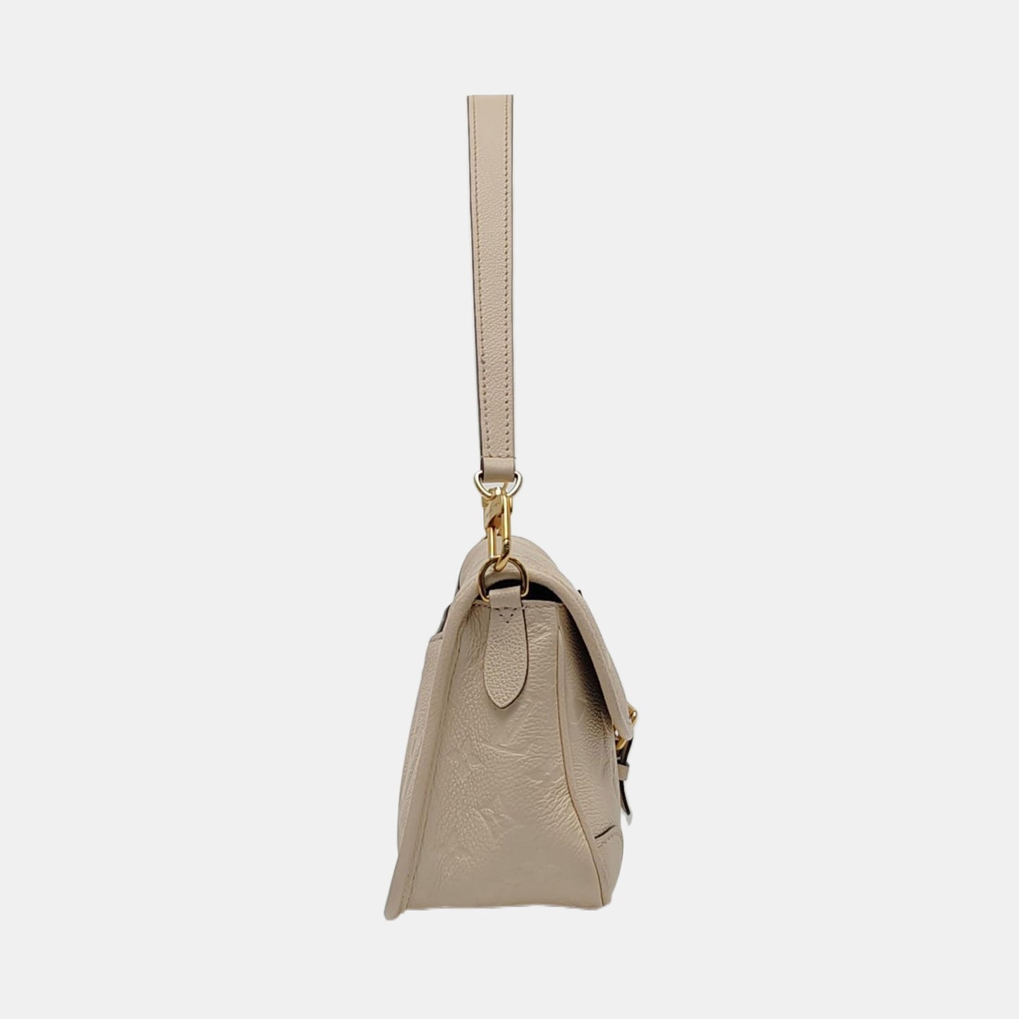 LOUIS VUITTON DIANE Beige Calfskin Monogram Crossbody Shoulder Bag with Detachable Strap and Golden Hardware, 2 Straps-(SKU)-970862956
