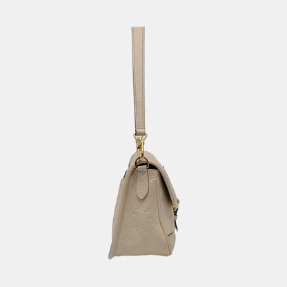 LOUIS VUITTON DIANE Beige Calfskin Monogram Crossbody Shoulder Bag with Detachable Strap and Golden Hardware, 2 Straps-(SKU)-970862956