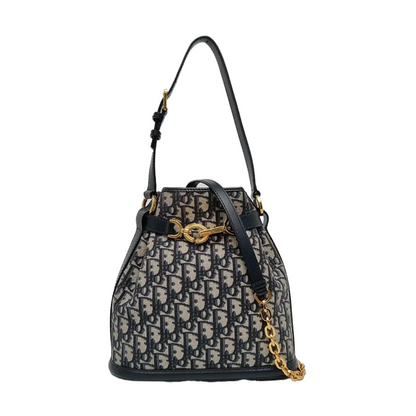 DIOR C'Est Dior Medium Gray Canvas Monogram Jacquard Shoulder Bag with Chain Strap, Gold Hardware, 2 Removable Shoulder Straps-(SKU)-956765138