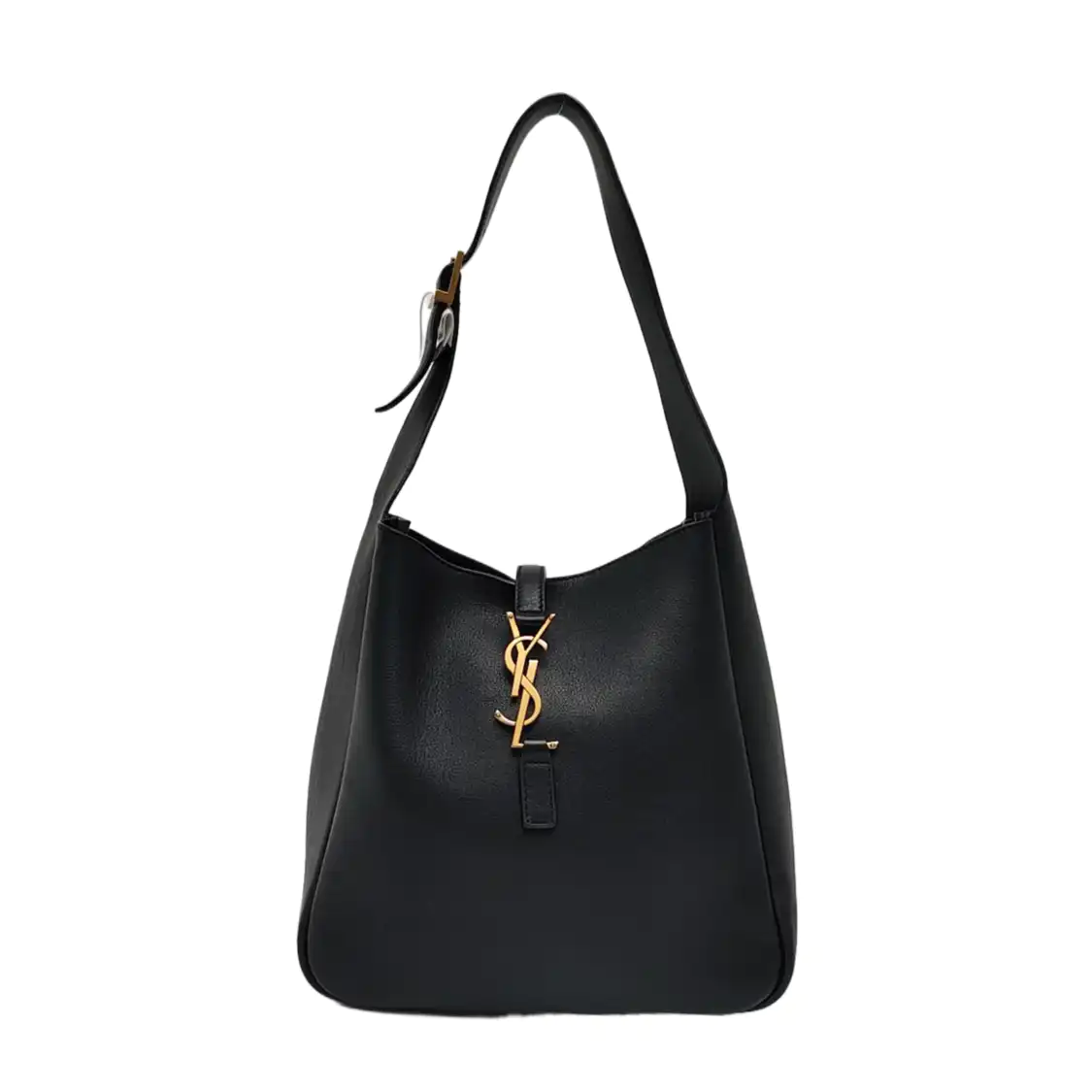 YSL LE 5 À 7 Black Leather Single Shoulder Bag with Gold Hardware-(SKU)-964076452