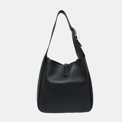 YSL LE 5 À 7 Black Leather Single Shoulder Bag with Gold Hardware-(SKU)-964076452