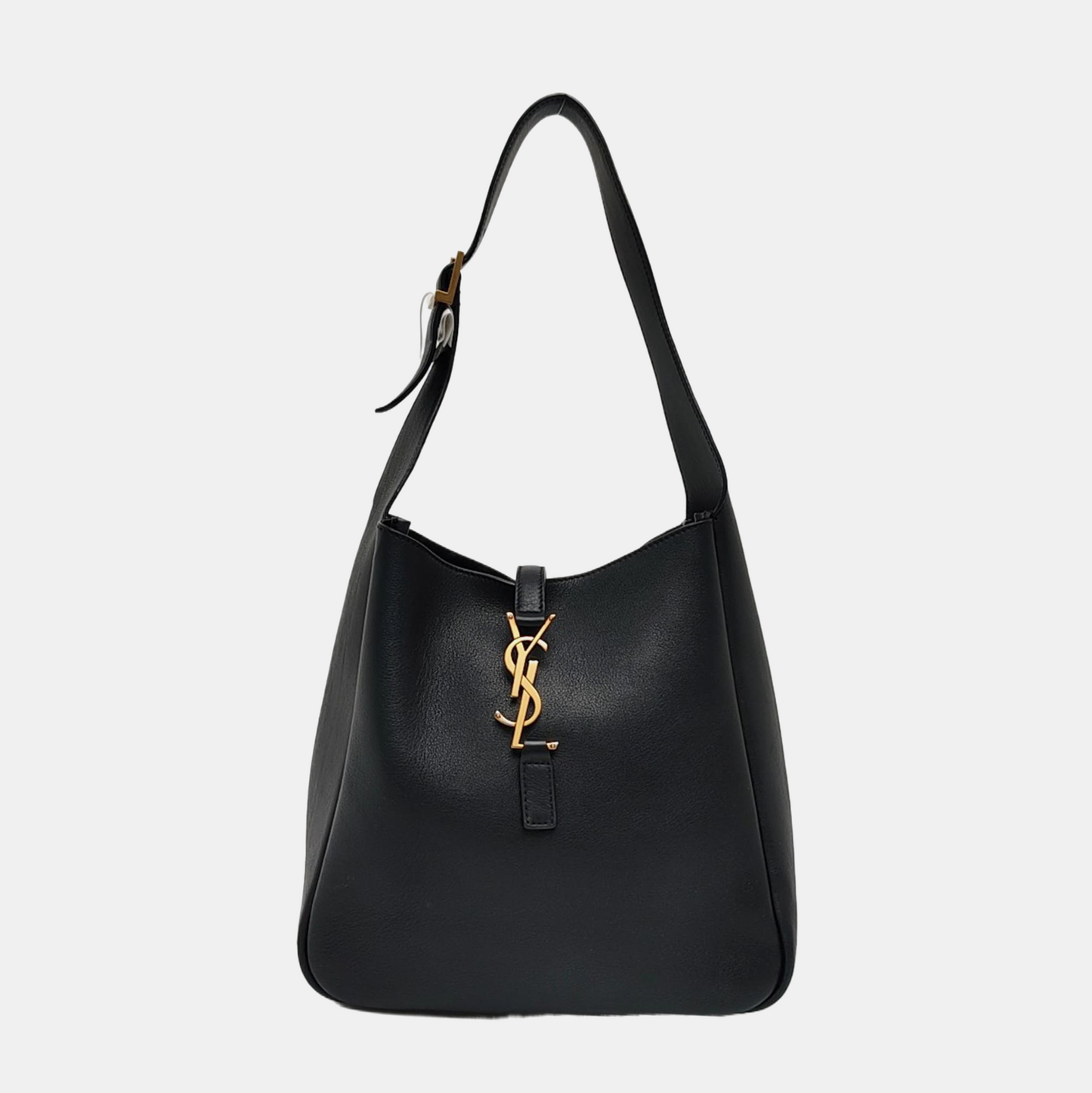 YSL LE 5 À 7 Black Leather Single Shoulder Bag with Gold Hardware-(SKU)-964076452