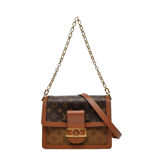 LOUIS VUITTON DAUPHINE Medium Brown Coated Canvas Monogram Dauphine Single Shoulder Bag with Detachable Strap-(SKU)-971156008